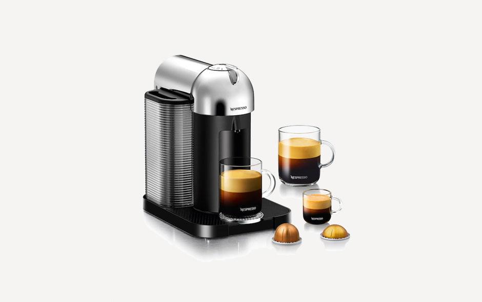 Nespresso 官方 Vertuo 系列機器、圓頂膠囊與不同杯量產品圖